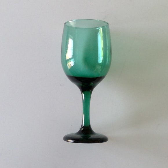 S/6 Mismatched Colorful Emerald Avocado Lime Green Water Goblets Wine Glasses - Picture 5 of 11